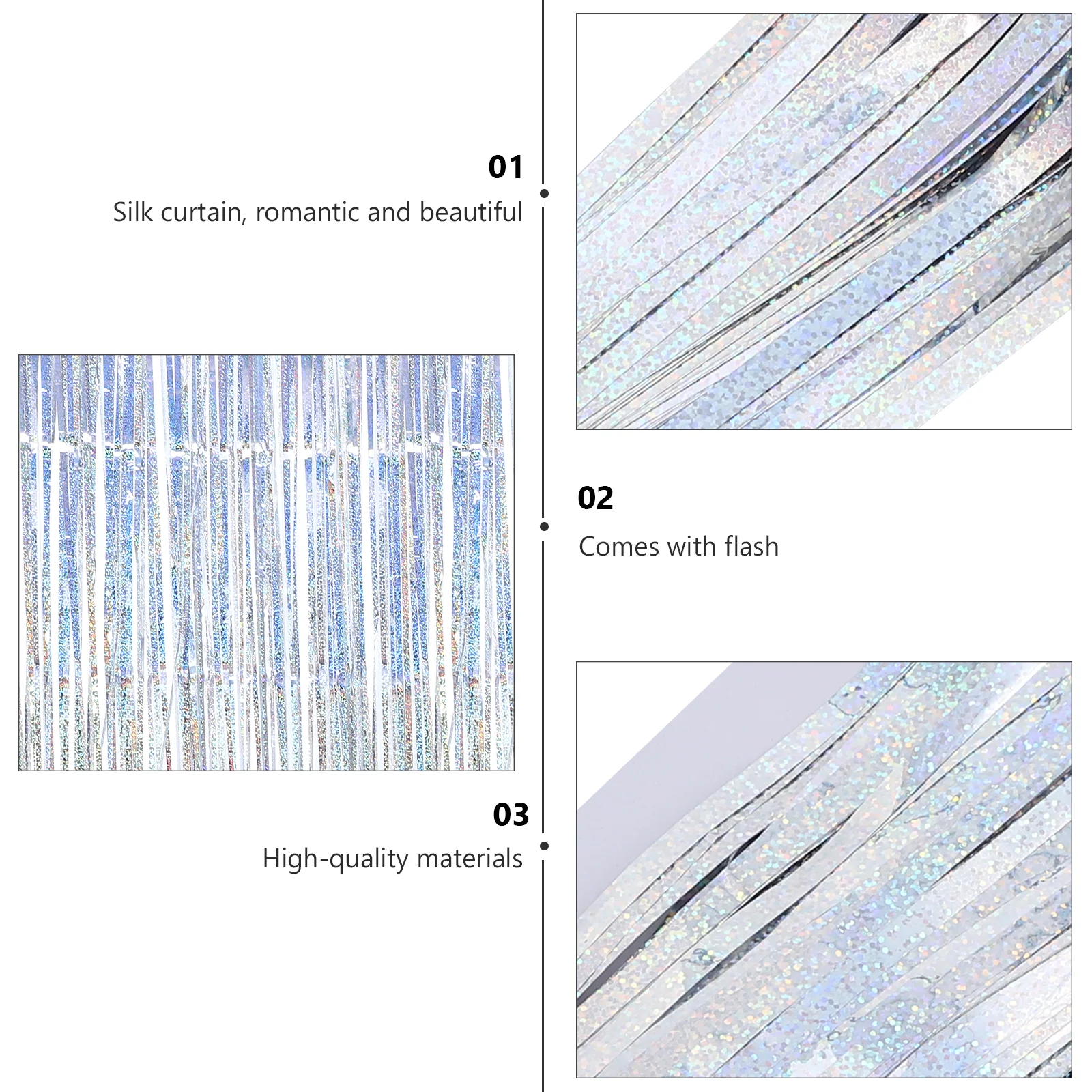 

Sparkly Tassel Curtain Glossy Fringe Curtains Wedding Party Festival Scene Layout Stage Background Props Premium Durable Plastic