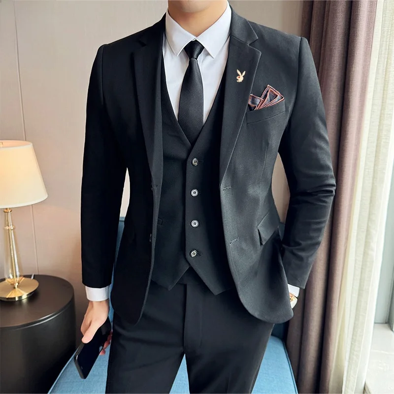 

Men's Casual Suiting Set Spring Autumn New Korean Style Slim Fit Small Western Suit Casual Youth Workwear Career Outfit