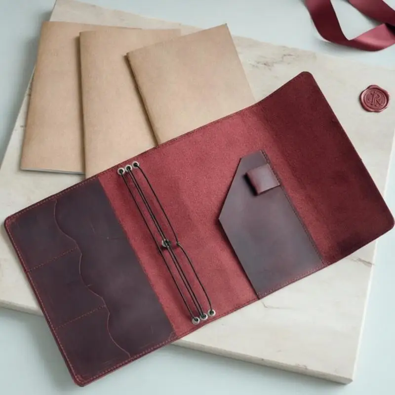 [New] PU Leather Travel Journal Notebook Cover Retro Loose Leaf Planner Protector Case For Diary Office Gift Use