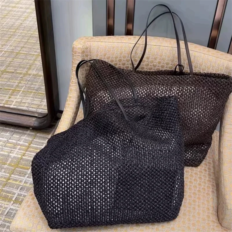 Alirattan New Bohemian Raffia Beach Tote Bag,Large Capacity Grass Woven Underarm Shoulder Handbag Luxury Design Purses for Women