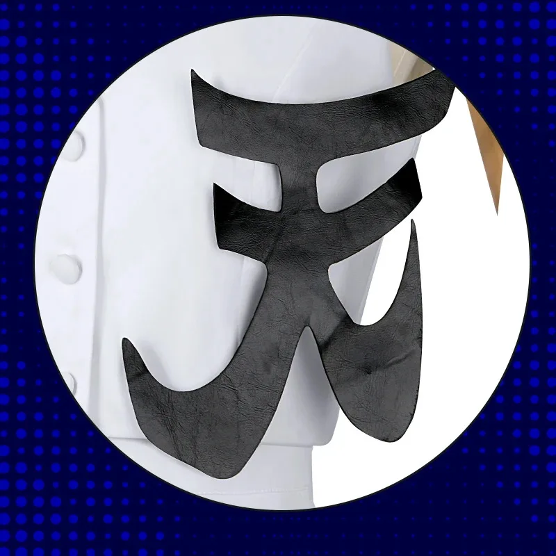 مجموعة أزياء أنيمي اللباس الداخلي والجوارب البوليستر البولي يوريثين التأثيرية باللونين الأبيض والأسود مع شعر مستعار لحفلات الهالوين للنساء والرجال