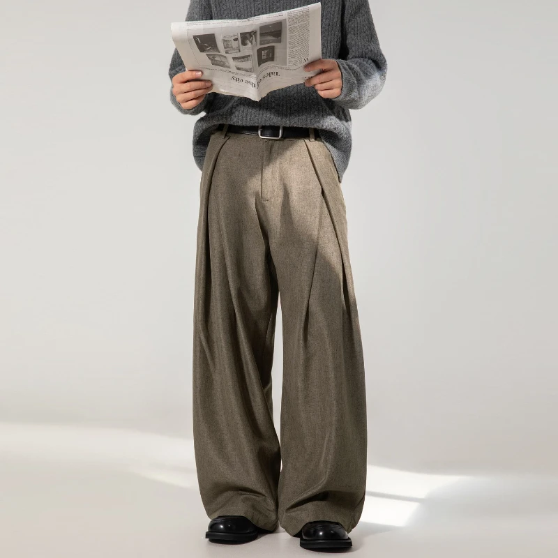 

A-line Silhouette Casual Men's Spring and Autumn New Style High-end Sensory and Versatile Long Pants