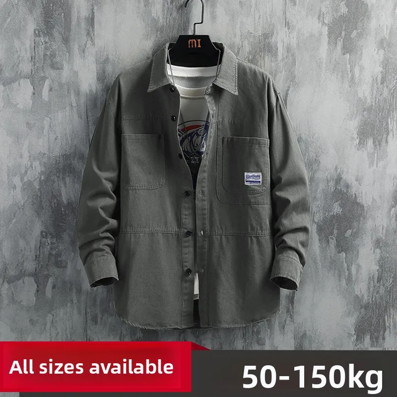 

Loose Fit Denim Shirt Long Sleeve Oversized Casual Workwear Jacket Trendy plus Size Men's Autumn Fashion Artistic Style