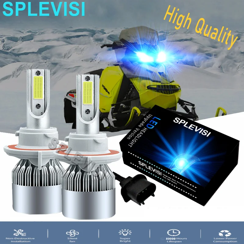 

2x LED Headlight High Low Beam 90W COB Ice Blue For Ski Doo MXZ Gen 4 850 600 2017 2018 2019 2020 2021 2022 Upgrade Ice Blue