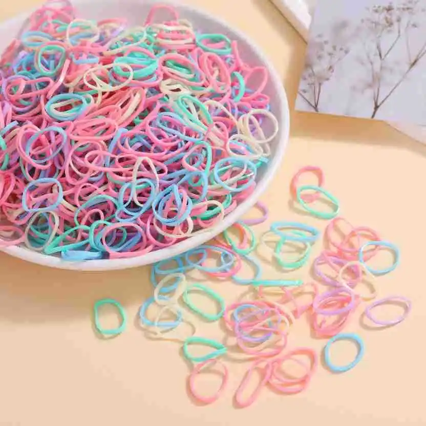 2155 قطعة الفتيات العصابات الشعر الملونة مجموعة النايلون شريط مطاطي مرن الساتان Scrunchies الأطفال ذيل حصان حامل إكسسورات شعر الأطفال