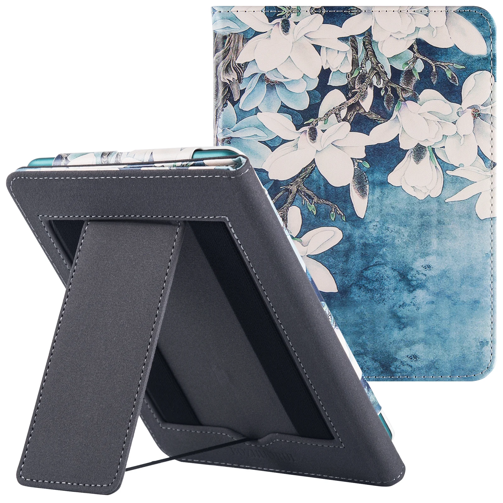 

Stand Case for 7" Kindle Colorsoft Signature Edition 2024 eReader - PU Leather Sleeve Cover with Hand Strap/Auto Sleep/Wake