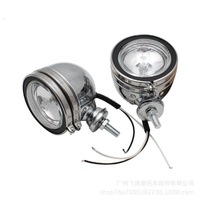 Vintage Motorcycle Patrol Car Metal Chrome Coating Headlight Left Right Fog Light Motorcycle Equipment Accessory