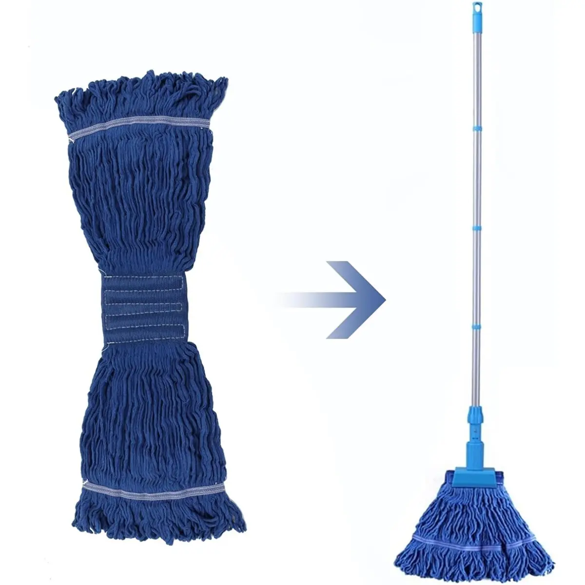 4 Pack Commercial String Mop Head, Replacement Heavy Duty Mop Head Refills, Loop-End Mop Head for Home, Industrial