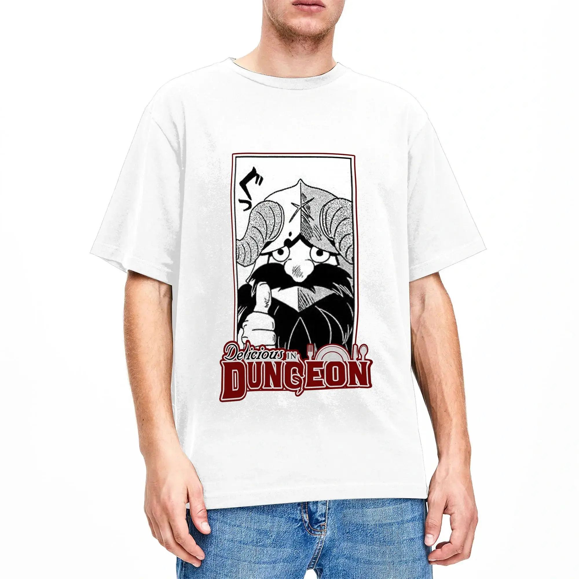 Men Women T-Shirt Dungeon Meshi Delicious in Dungeon Pure Cotton Tee Shirt Short Sleeve  T Shirt Crew Neck Clothing Plus Size