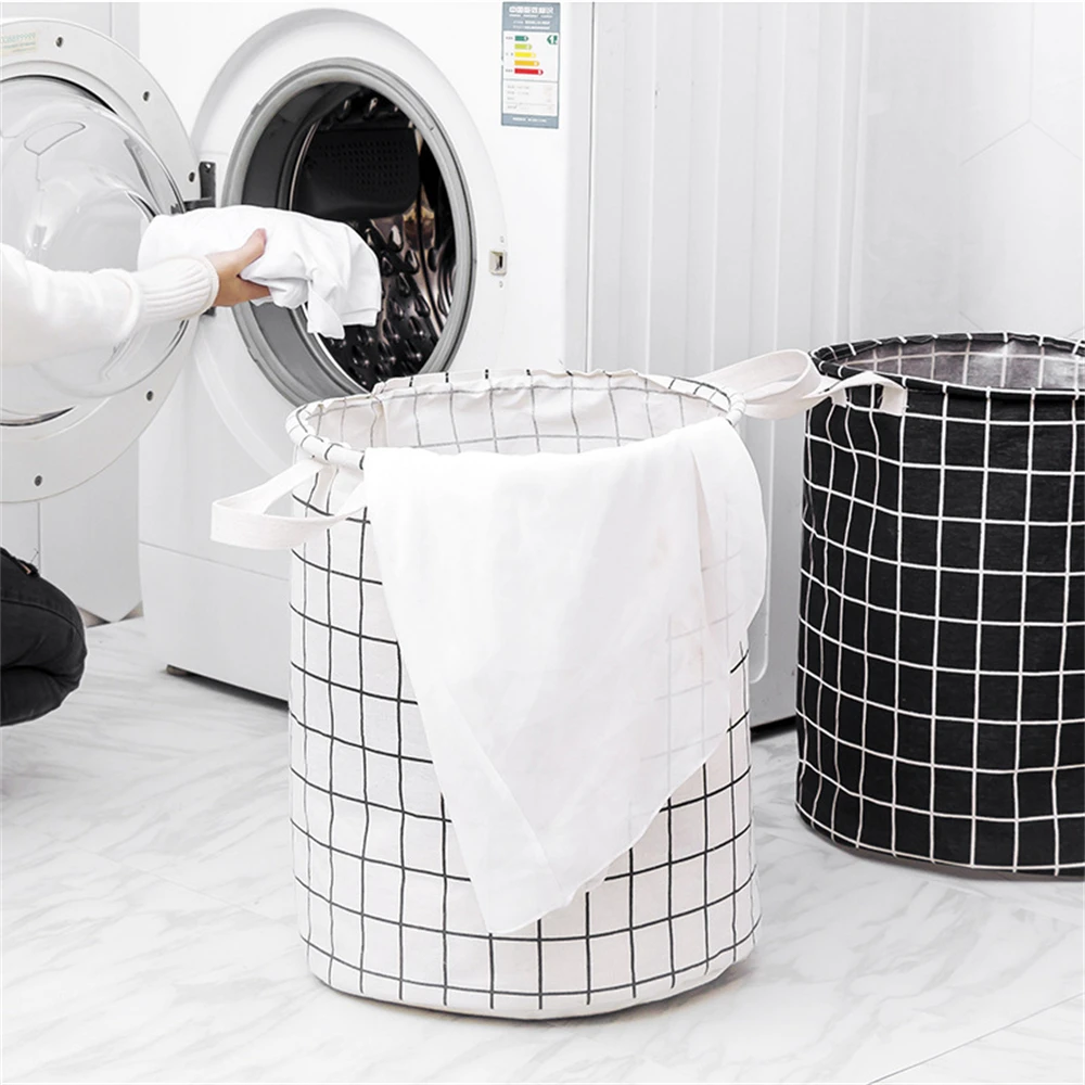 

Foldable Laundry Basket Storage Bucket Japanese Cotton Linen Fabric Waterproof Dirty Laundry Toy Storage Basket Dirty Clothes
