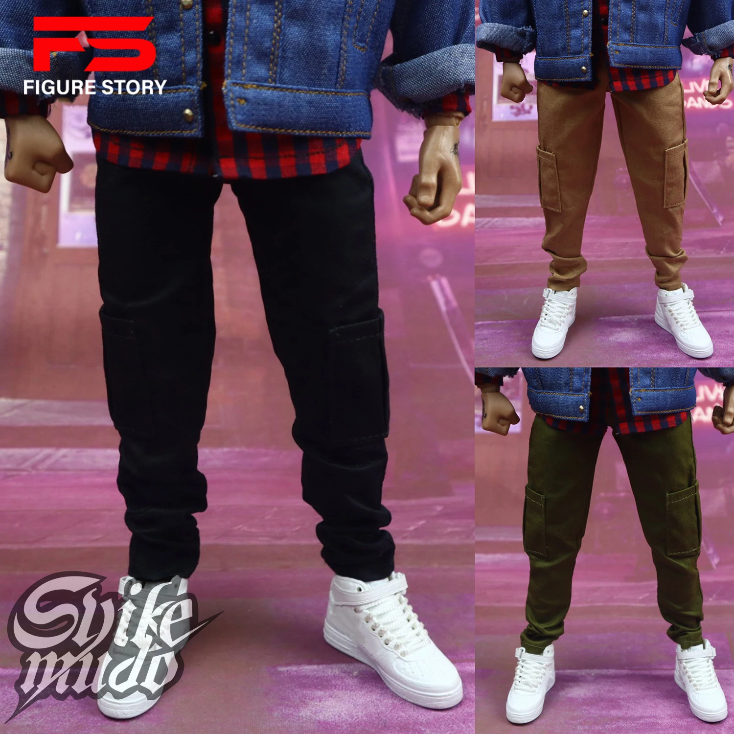 

SKM017 1/6 Scale male clothes fashion overalls pants fit 12'' action figure body model