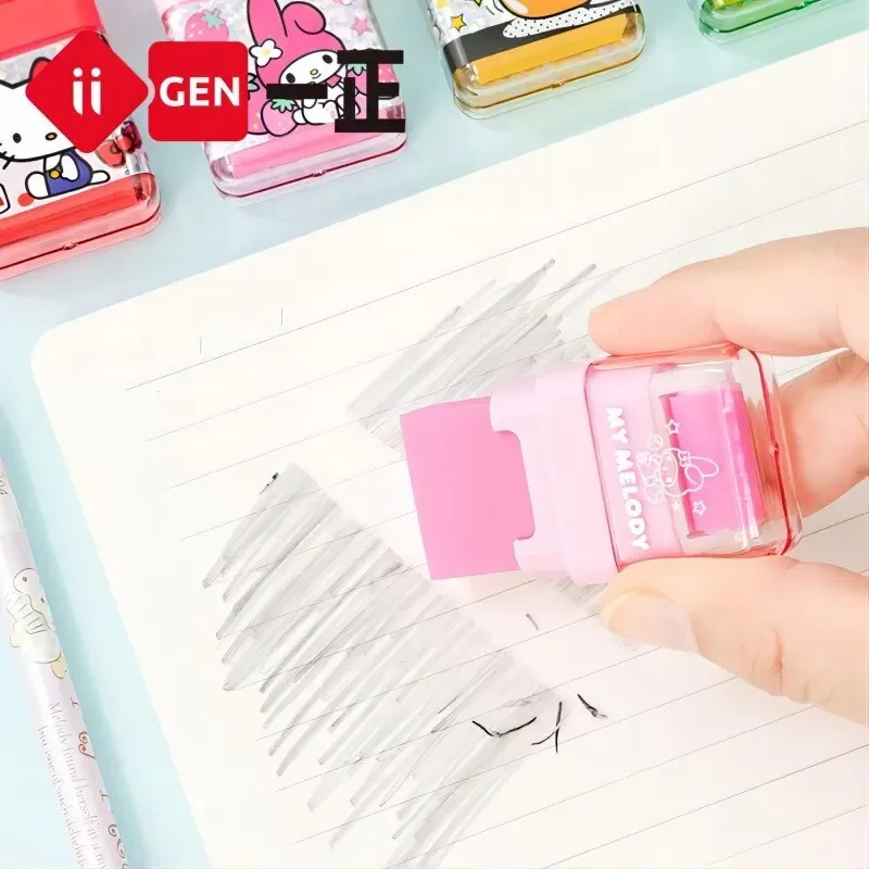 Роликовый ластик Sanrio Hellokitty, корректирующий ластик для мелодии с крышкой, школьные канцелярские принадлежности, корректирующая резина для студентов, разные цвета