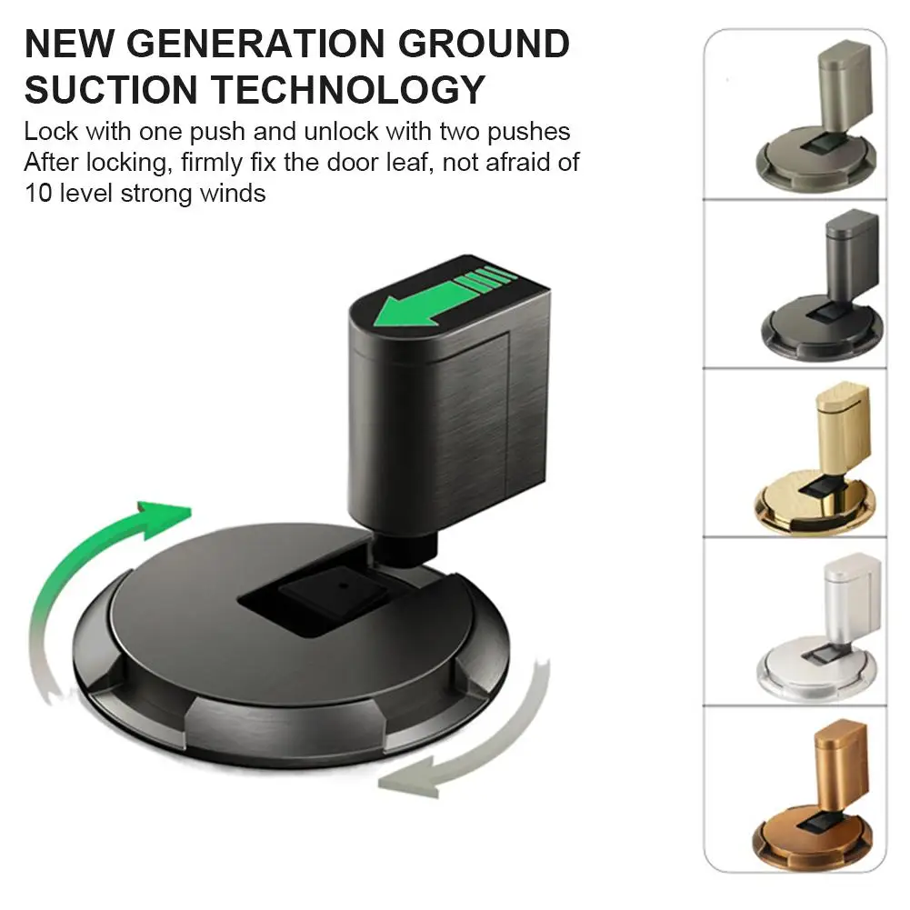 NEW High-end Heavy Duty Magnetic Door Stopper Mechanical Door Zinc Absorbs Door Sound Stealthily Stop Alloy Static Adjustab Z4I4