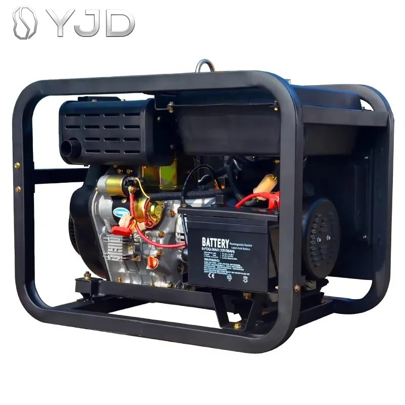New Type Single/ Three Phase Equal Power Portable 6kva7kva diesel Generator Open Frame with Big Wheels