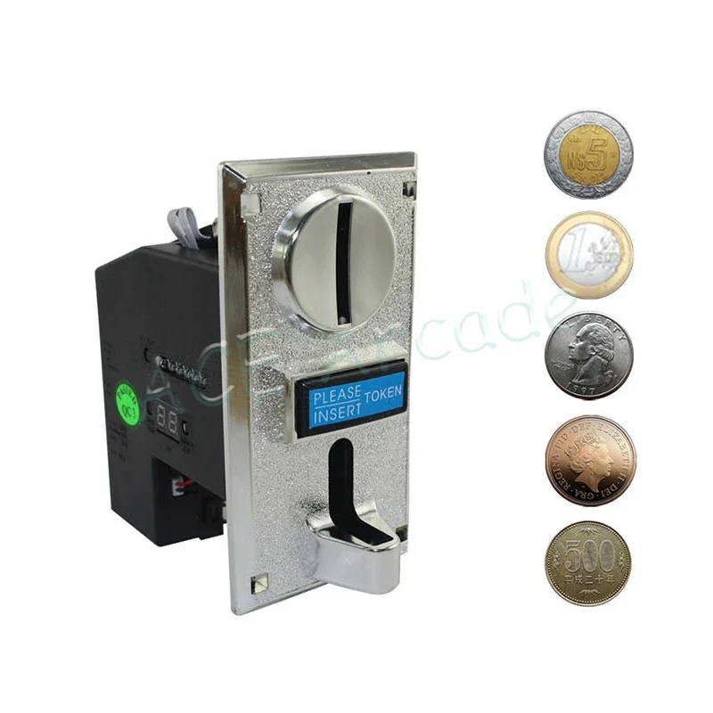 616 Multi Coin Acceptor Electronic Roll Down Coin Acceptor Selector Mechanism Vending Machine Arcade Game Ticket，DIY Accessory