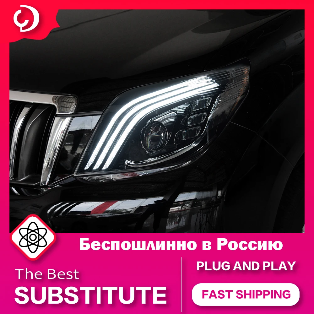 

AKD Car Styling Headlights for Prado 2010-2013 LED Headlight Upgrade Maybach style DRL double Projector Auto Accessories