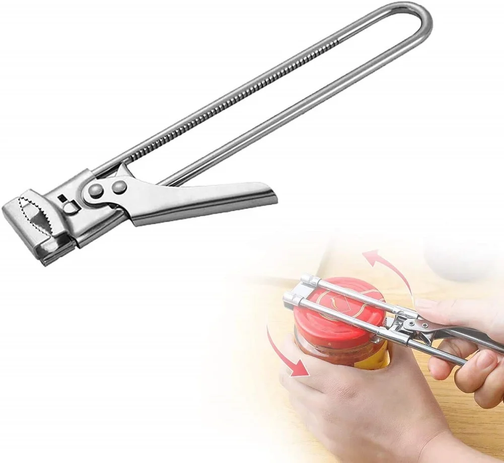 

Многофункциональная открывалка для крышки банок из нержавеющей стали, регулируемый инструмент для открытия бутылок, домашняя кухня, ручной трудосберегающий захват для открывания