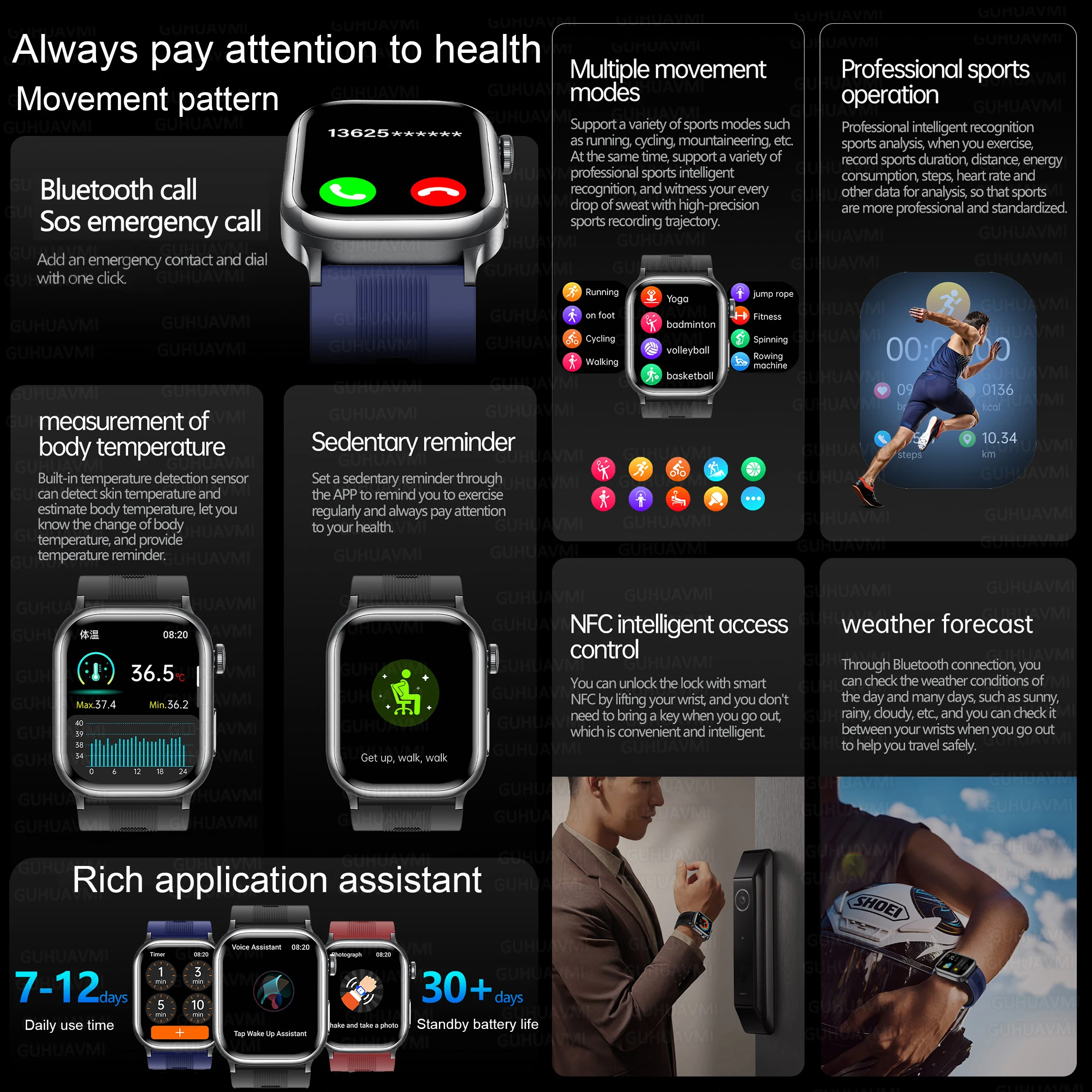 2025 HEIßE Neue Luftpumpe Airbag Präzise Blutdruck SmartWatch Männer EKG + PPG Harnsäure Gesundheit Sport Tracker NFC Smart uhr Frauen
