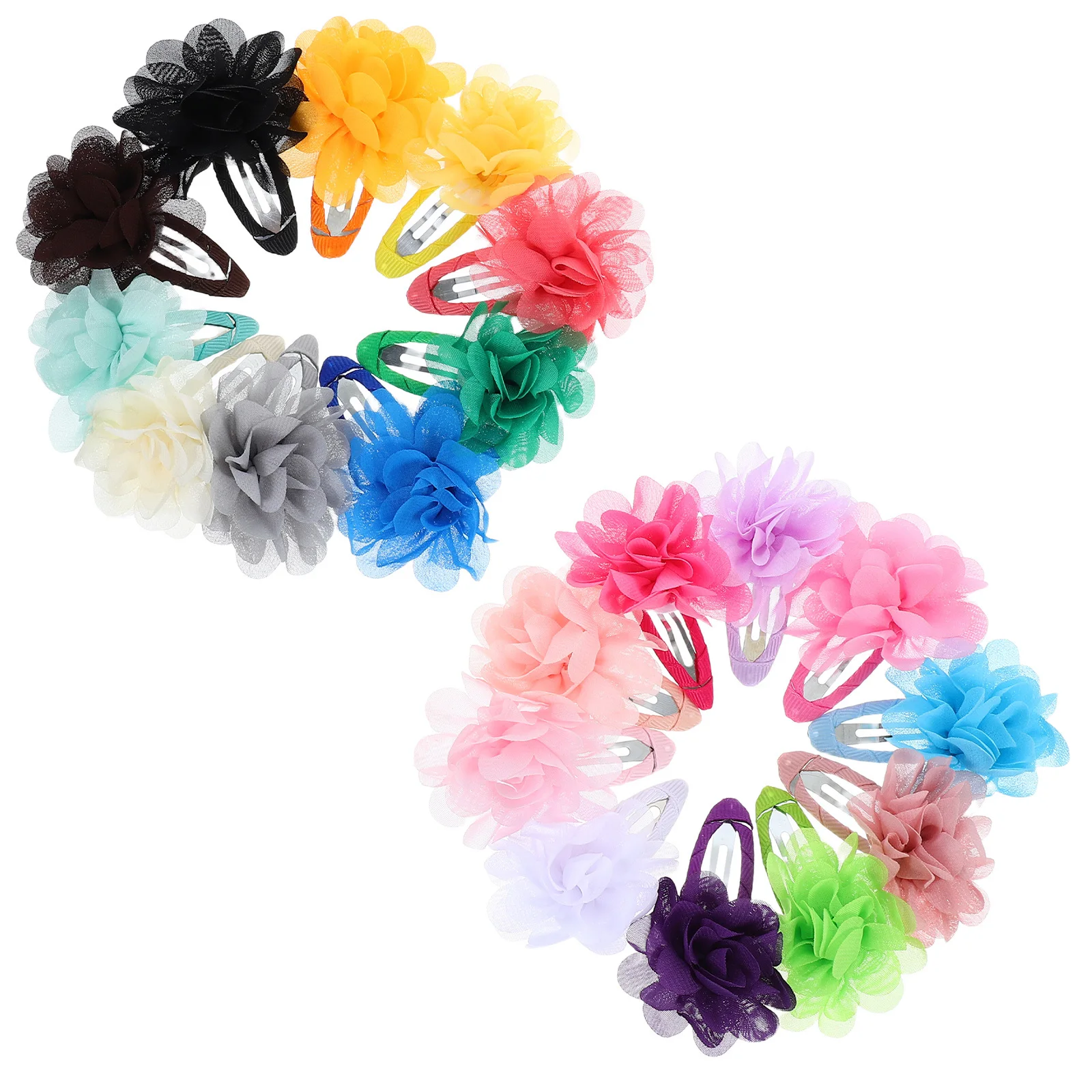 

20Pcs Baby Girls Kids Hair Clips Flower Hairpins Chiffon Material Lightweight Comfortable Hair Accessories for Everyday and