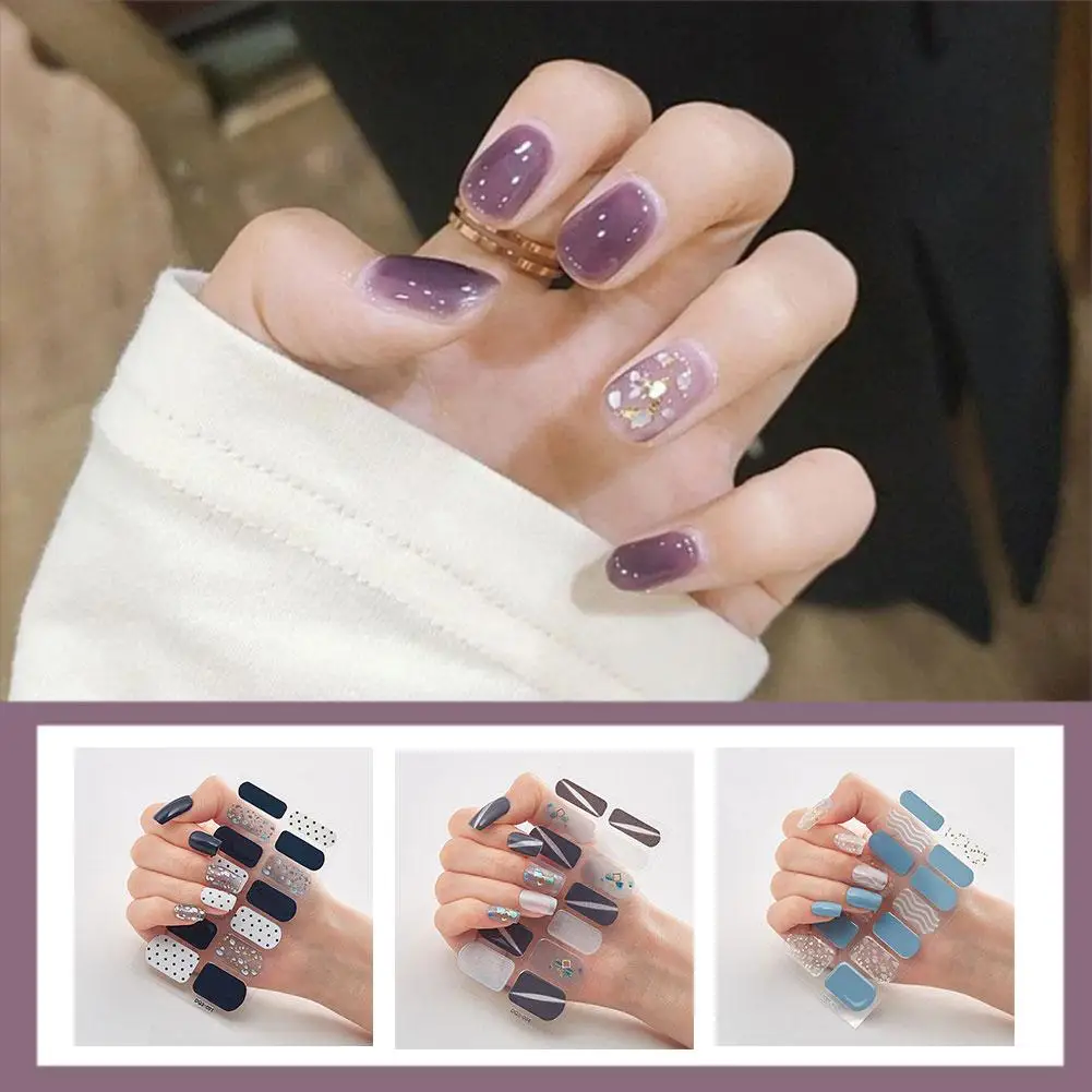 Semi Cured Gel Nails Art Stickers 3d Uv Led Lamp Gilding Decal Sticker Manicure Nail Color Solid Decoration Process Na Q6h6