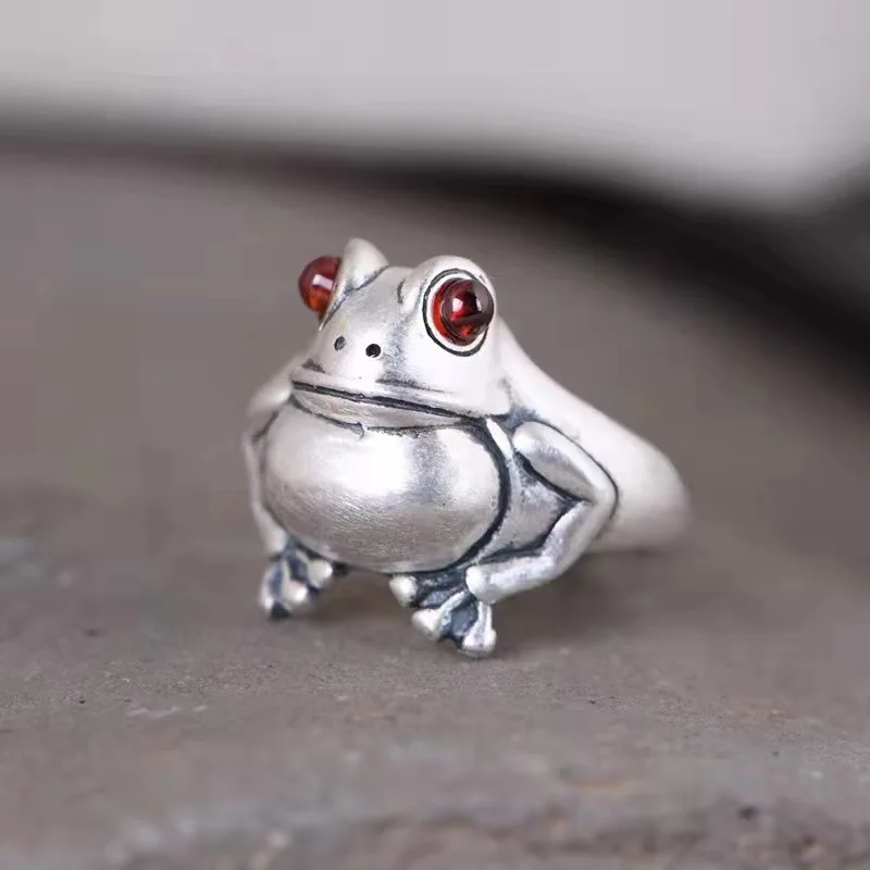 Creative Design Animal Retro Ring Adjustable Rings For Women Jewelry Animal Rings For Women Frog Toad Metal Wrap Ring Party Gift