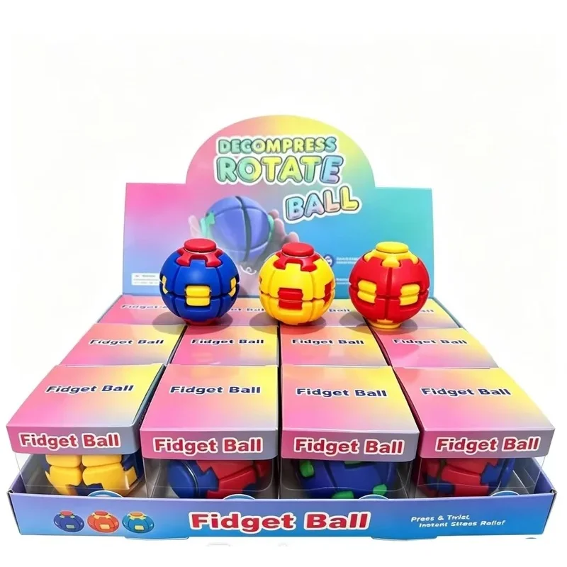12pcs Full Case Transforming Fidget Spinner Ball Press To Spin Stress Relief Toy Deformation Finger Spinner Stress Relief Gift F