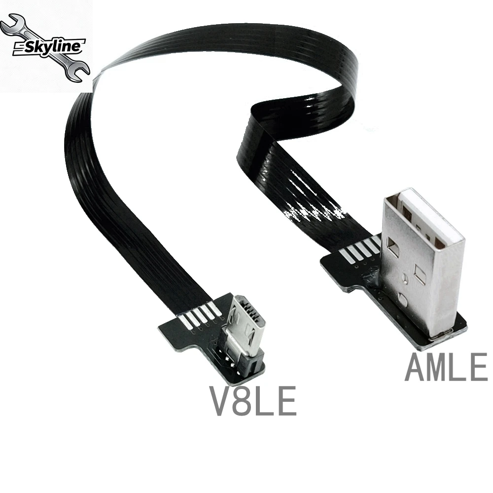 Flexible Cable Super Flache USB 90 Degree Right Angle Data Synchronization and Charging Extension Cable
