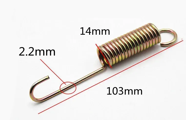 2 шт., пружинная подставка для педали мотоцикла, диаметр 2,2 мм, Длина 103 мм
