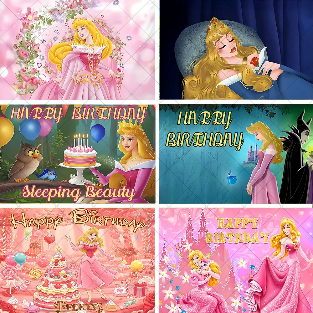 

Disney Sleeping Beauty Party Decortion Backdrop Girls Birthday Photography Background Baby Shower Supplies Banner Photo Gifts ﻿