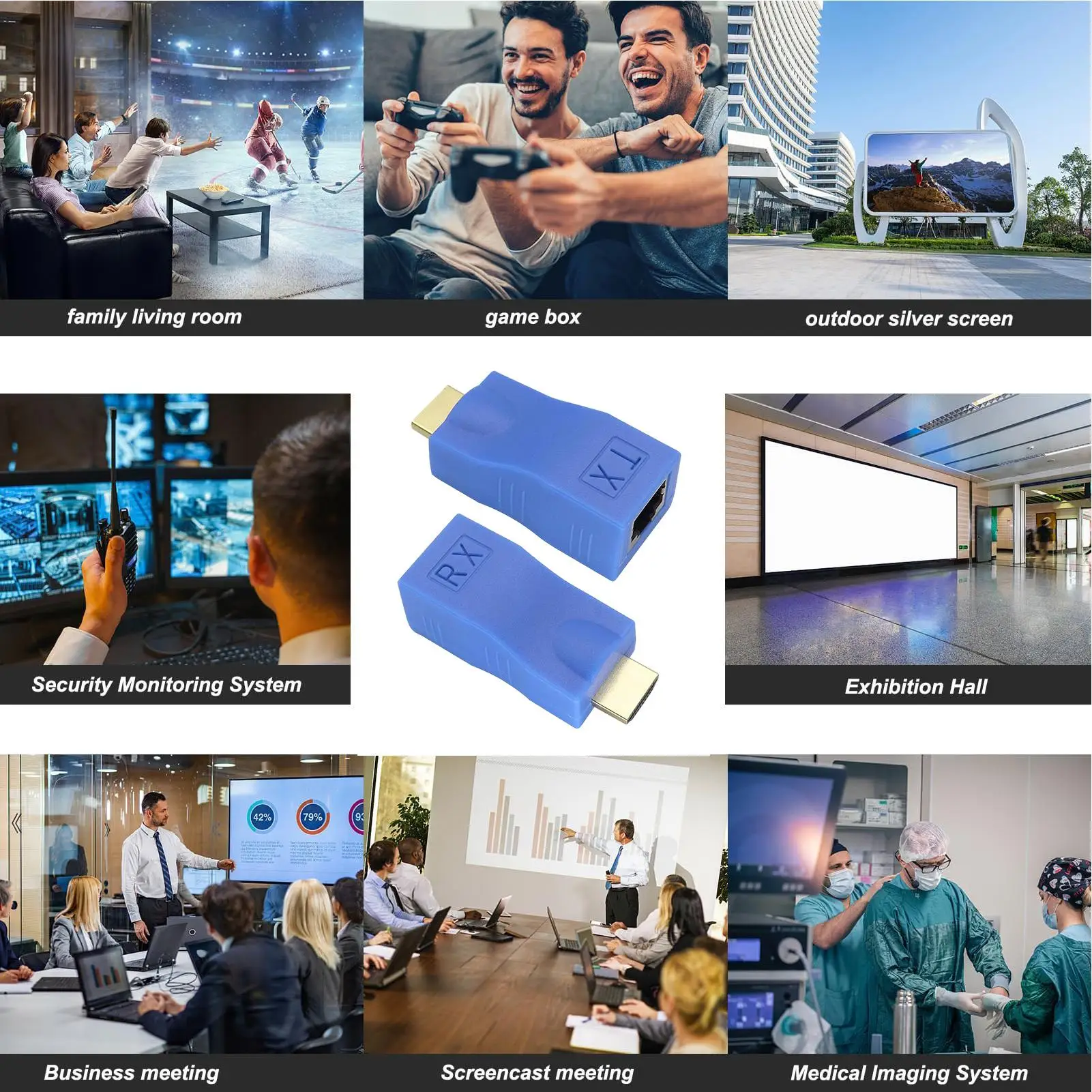 HD-передатчик HD-удлинитель для телевизора 98,4 фута, разъем диапазона передачи для ПК, ноутбука, семьи, мужчин, учителей, молодежи, дома, класса