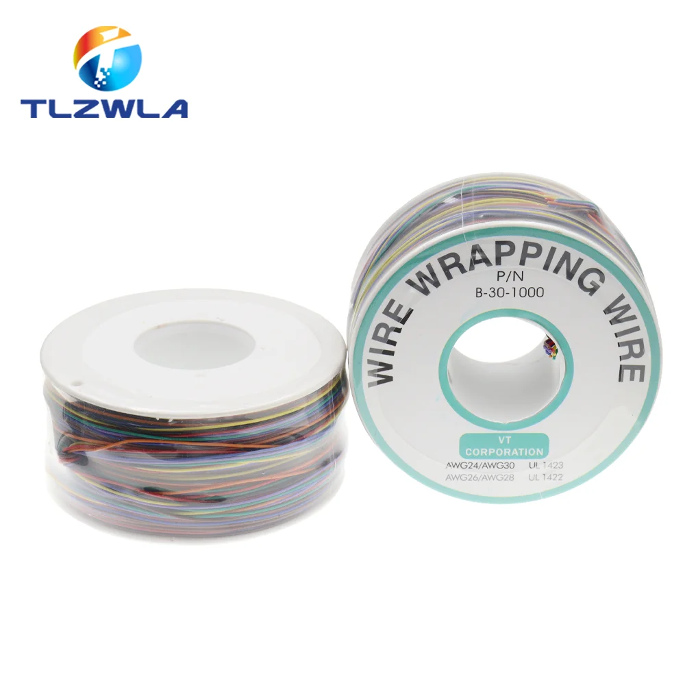 8 color Wrapping Wire 200 Meters AWG30 Cable OK Line PCB Flying Jumper Wire Tinned Copper Solid PVC insulation