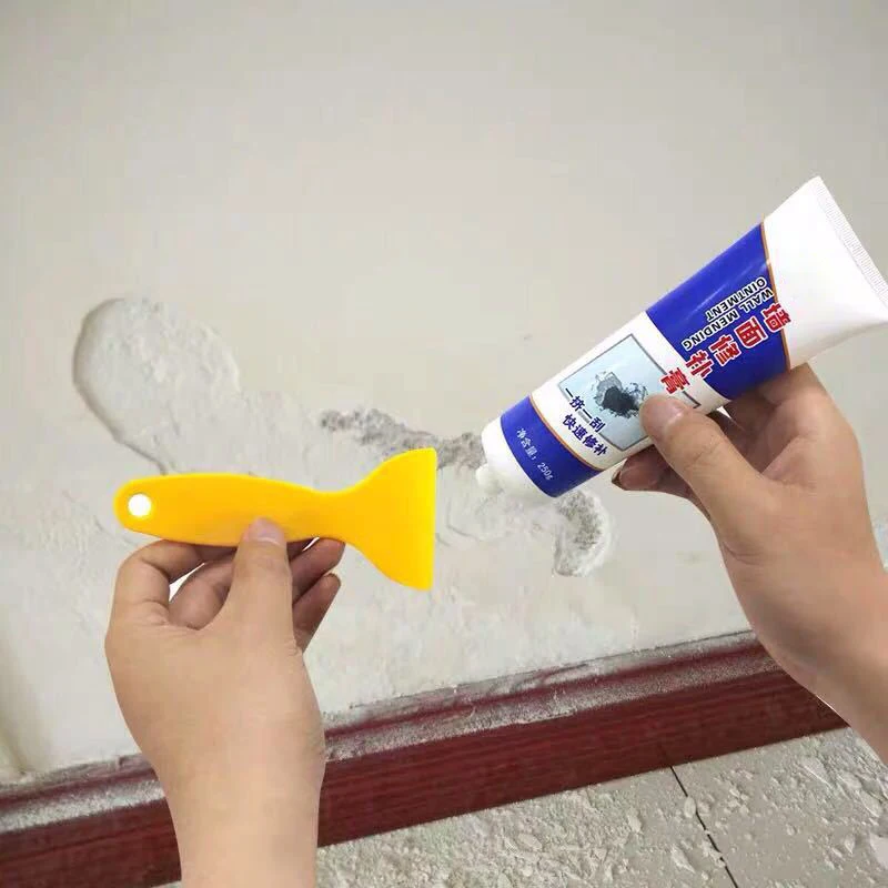 Reparação de parede creme à prova dwaterproof água gesso e pintura universal reparação de pasta para rachado raspador de parede furos descascados