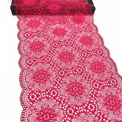 3y/lot Width 23cm Fuchsia Elastic Stretch Lace Trim Skirt Hem For Clothes Sewing Accessories Lingerie Wedding Dress Sleeve