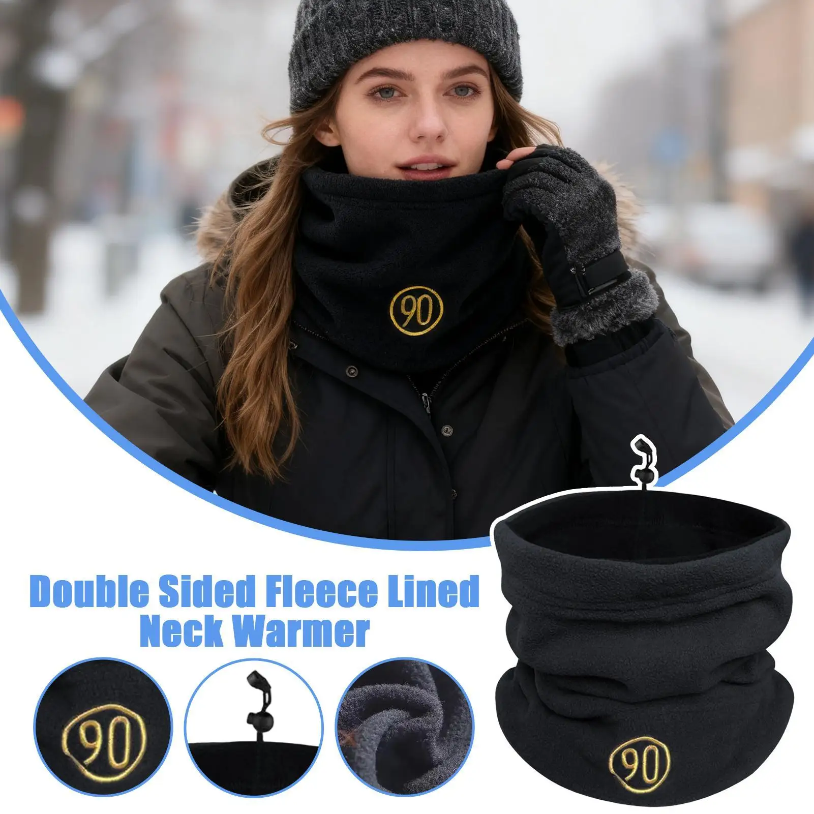 Winter Polar Fleece Halbe Gesichtsmaske Warmer Schal Gesichtsbedeckung Winddicht Thermo Outdoor Ski Schlauchschal Halsmanschette Fahrradschals
