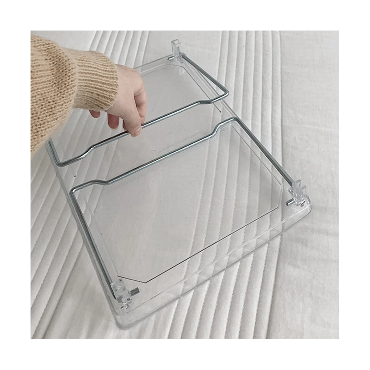 Acrylic Transparent Desktop Storage Box Student Dormitory Office Storage Rack Household Foldable Heightening Rack