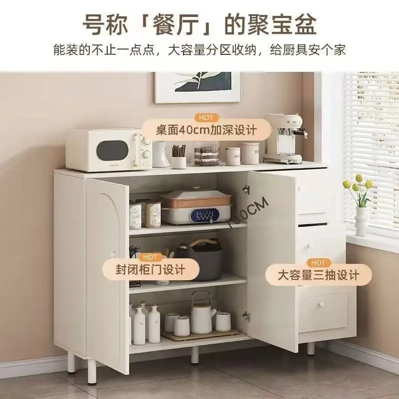 Solid wood dining side pantry, living room, wall-to-ceiling kitchen storage, cream-style chest of drawers