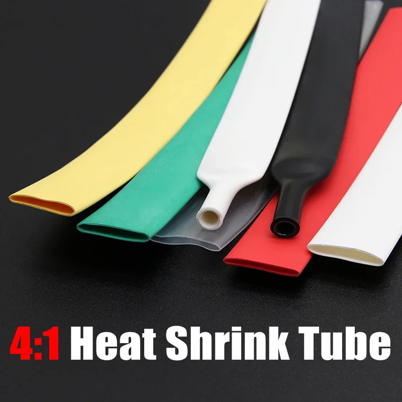 1M 4 6 8 12mm 16mm 20mm 24mm 52 mm Heat Shrink Tube with Glue Adhesive Lined 4:1 Dual Wall Tubing Sleeve Wrap Wire Cable kit