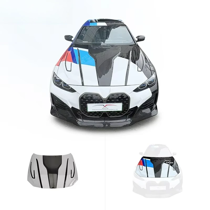 

Car Modification with Glossy Carbon Fiber Engine Hood Bonnets Hood Cover Suitable for BMW I4 Body Kit Upgrade Decoration