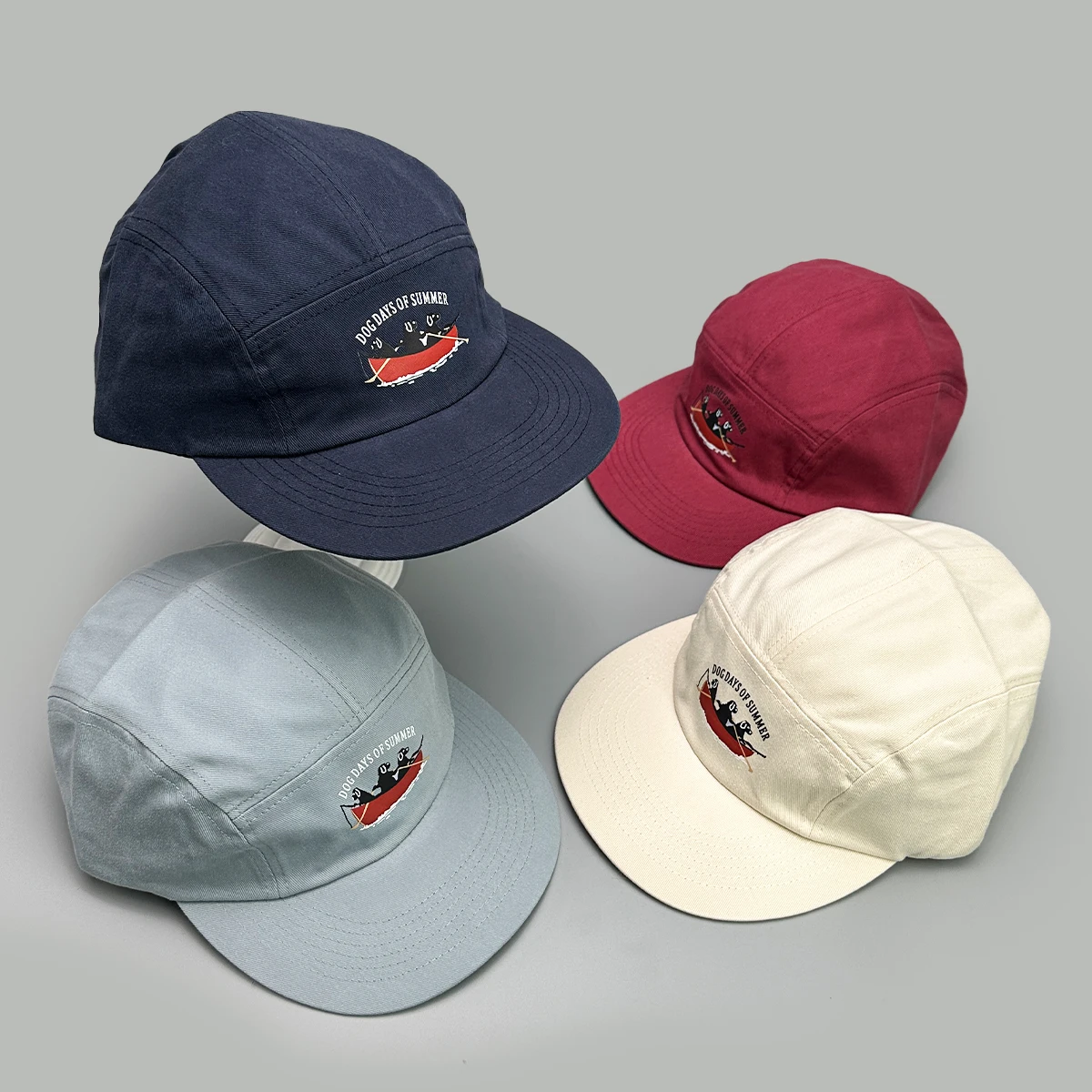 

American Style Printed Letter Dog Rowing Baseball Hats Fashion New Unisex Breathable Flat Eave Sunshade Versatile Hip Hop Caps
