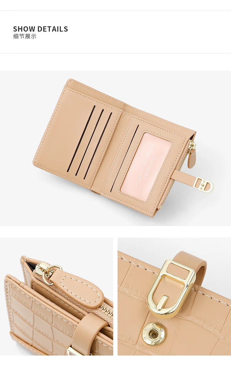 Bifold-Kurzbrieftasche im koreanischen Stil mit Steinmuster für Damen, süße silberne Clutch-Geldbörse mit mehreren Kartenfächern und Reißverschluss