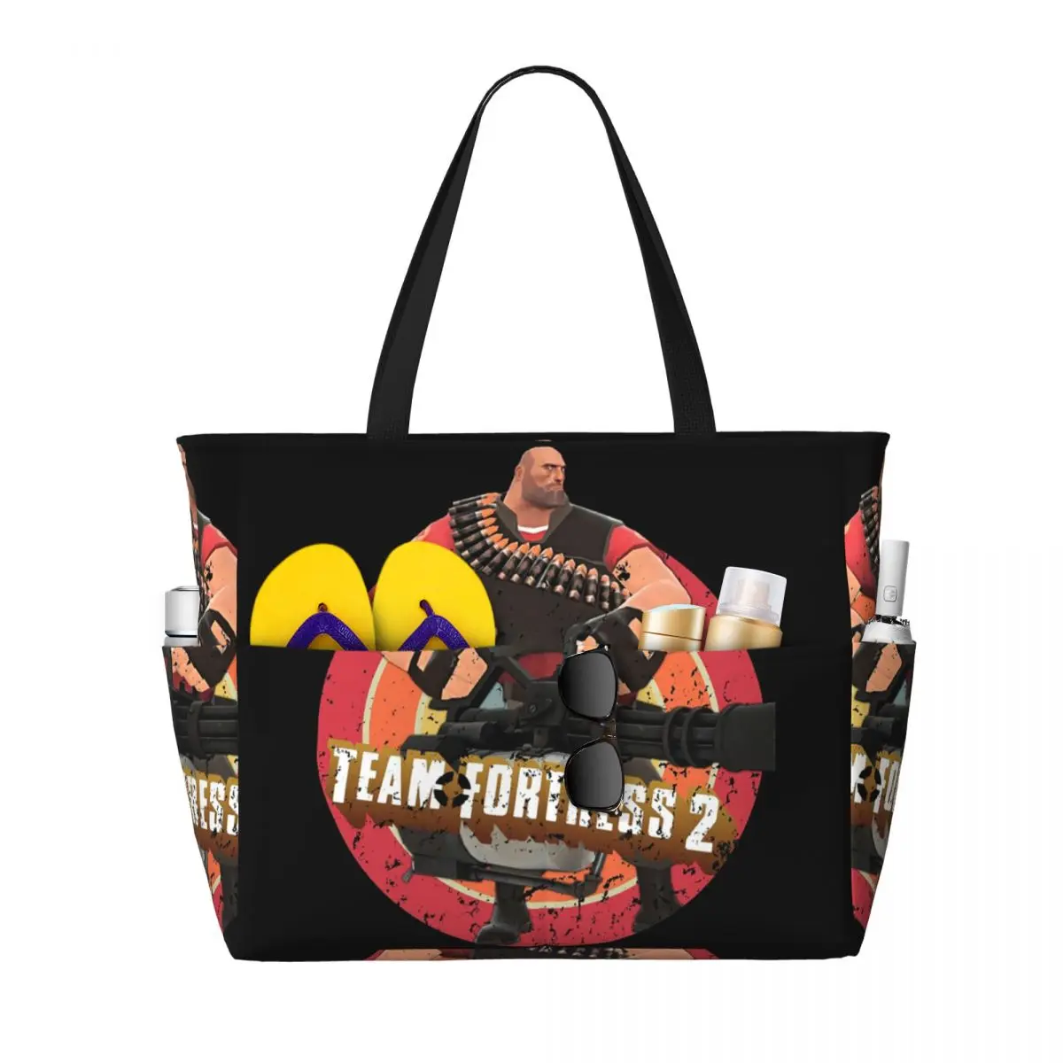 

Team Fortress 2 Beach Tote Bag Sport Gym Yoga Duffle Large Tote Bag Women Travel Bag Fitness bag