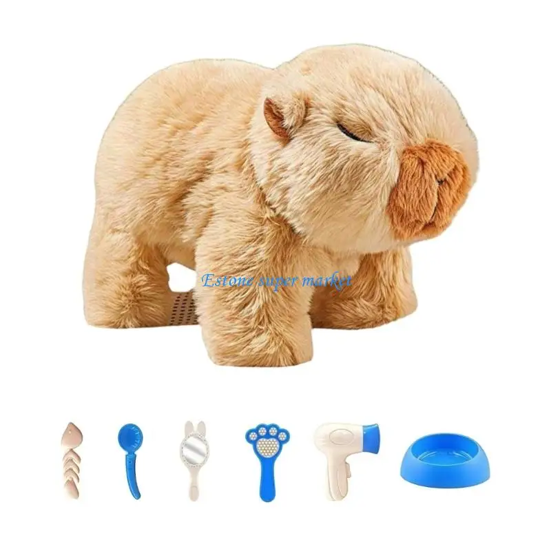 090B 걷는 동작과 시뮬레이션 소리가 있는 아이 봉제 동물 전기 로봇 애완 동물 장난감