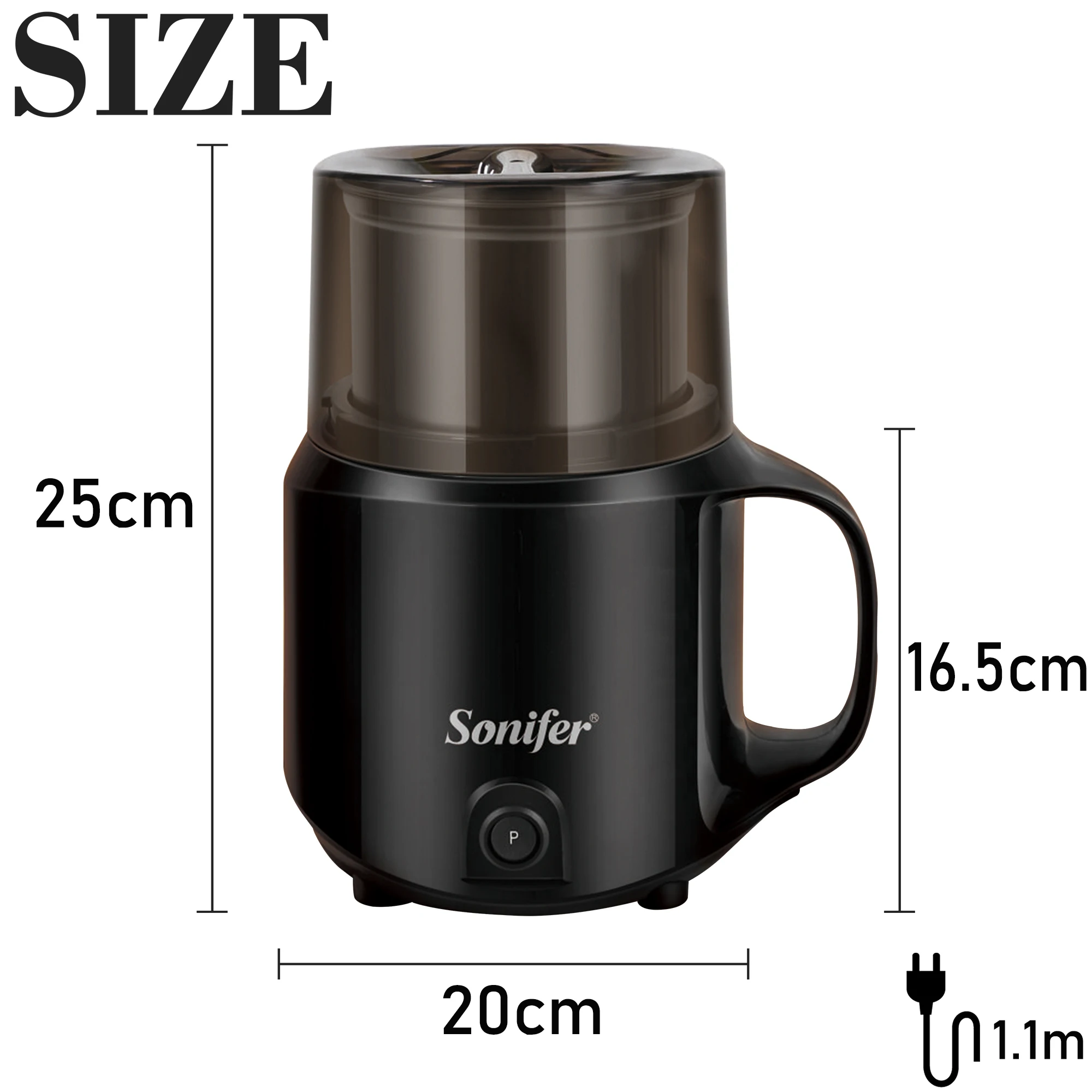 Detachable Electric Coffee Grinder Stainless Steel Grass Nuts Herbs Grains Pepper Spice Flour Mill Coffee Beans Grinder ​Sonifer