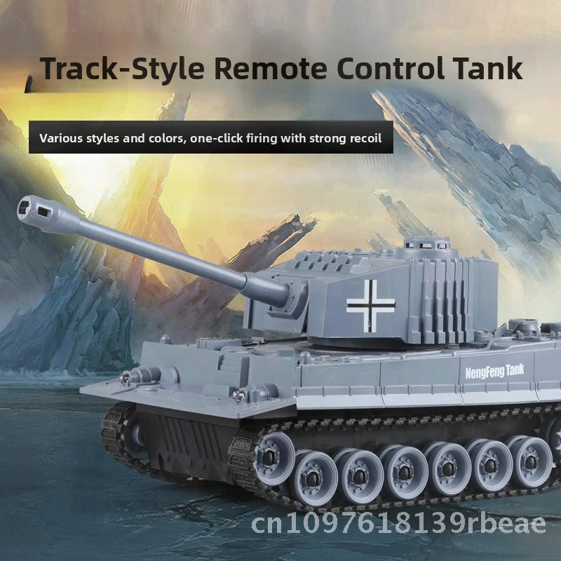 Jouet de réservoir télécommandé à 9 canaux avec effet de lumière, modèle militaire sur chenilles pour enfants, cadeau en plastique, ornement de voiture