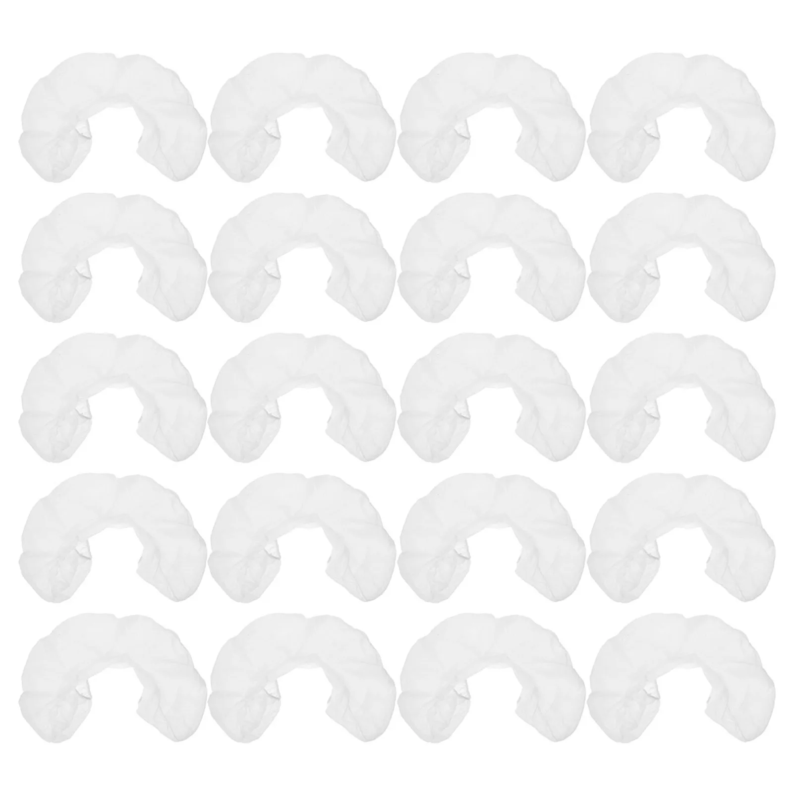 

50 Pcs U-shaped Pillowcase Massage Headrest Covers Spa Non-woven Fabric White Reusable Salon Tools Relaxation Accessories