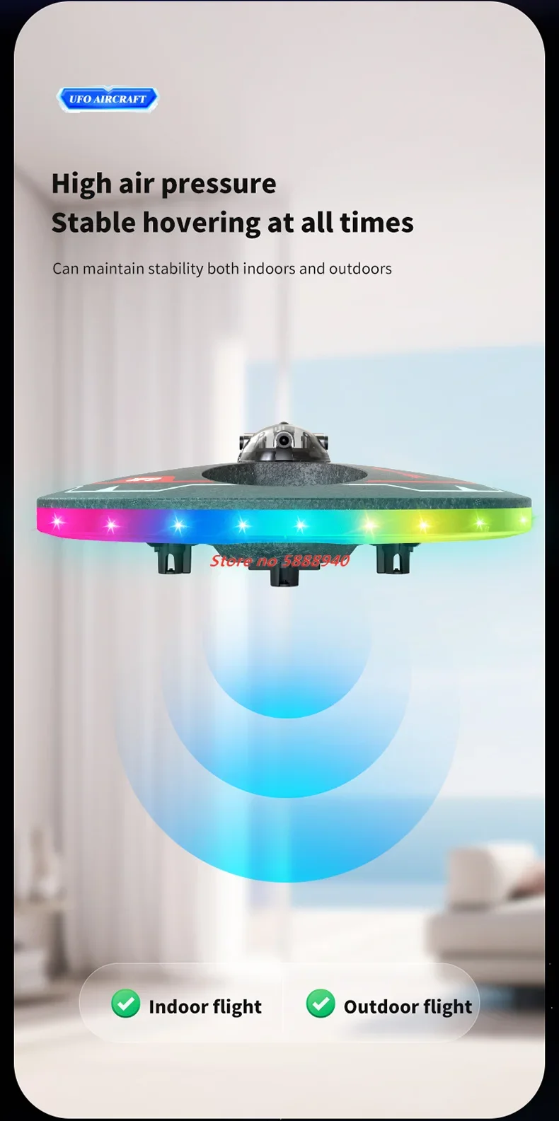 Flying Foam WIFI FPV Remote Control Quadcopter 2.4G Smart Obstacle Avoidance Attitude Hold 360° Flip Colorful Led RC Drone Gift