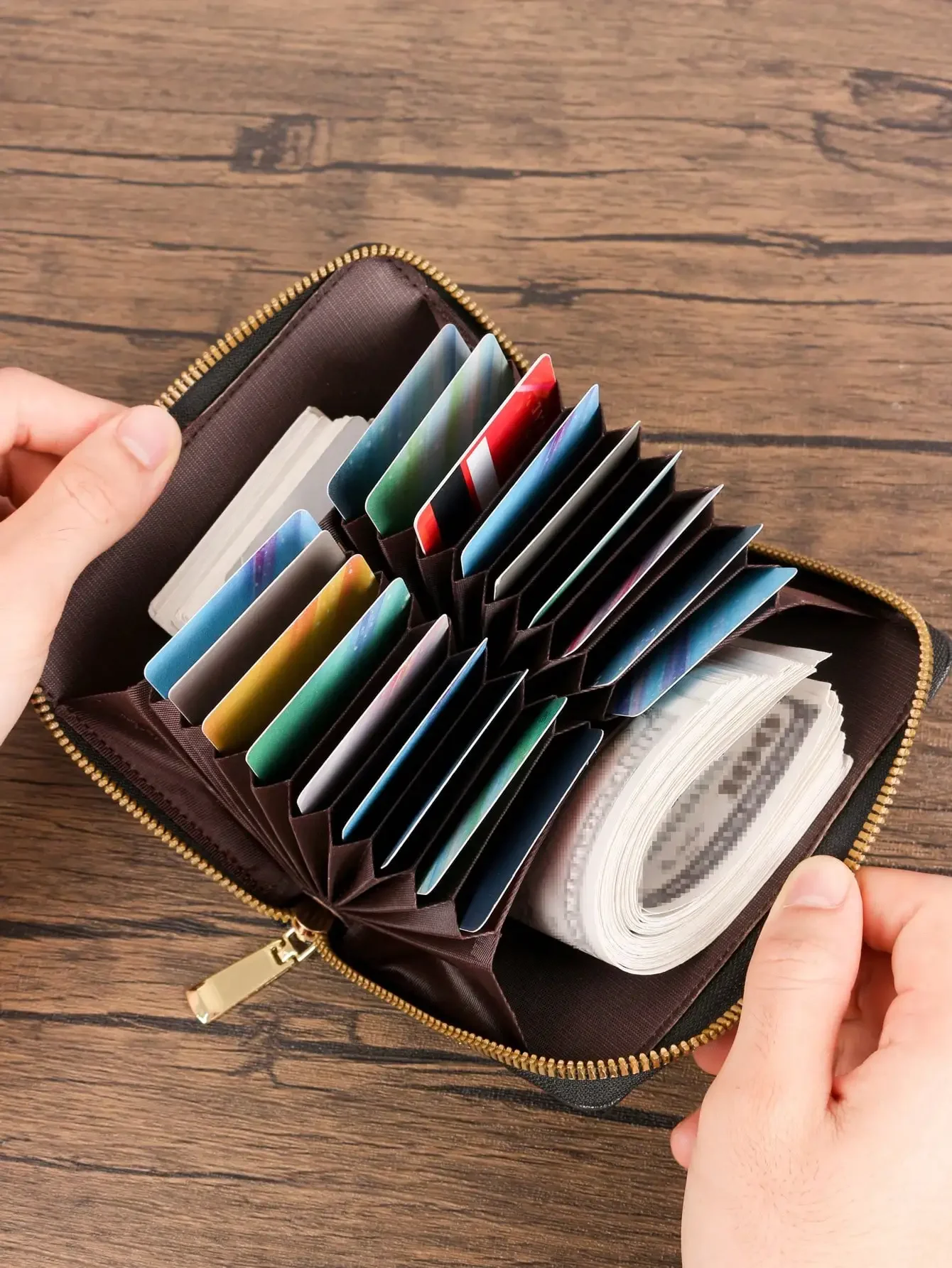 Classic casual card bag Fashion portable large capacity wallet Multi-card slot credit card coin wallet
