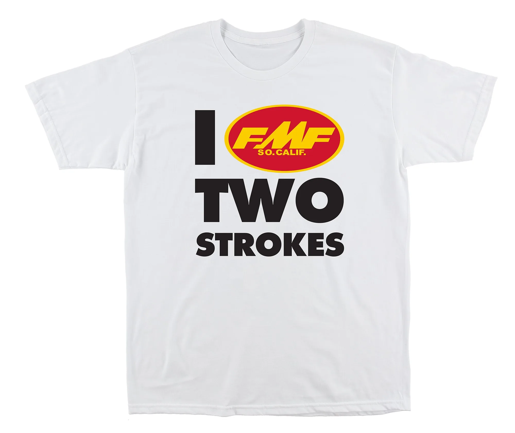 white 2 STROKES FMF Racing Off Road Motorcycle Exhaust Brand Graphic T-Shirt Cotton Men Women Streetwear Tee
