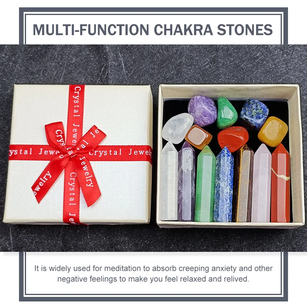 

1Set Chakra Crystals Decorative Crystal Stones for Meditation Yoga Healing Energy Balancing Portable Exquisite Feng Shui Gift