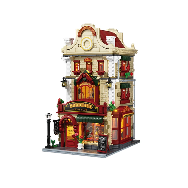 

Weekit Средневековая Бордо Таверна Строительный блок Европейский город Уличная сцена Западное город Таверна Магазин Кирпичная игрушка Подарок для взрослых